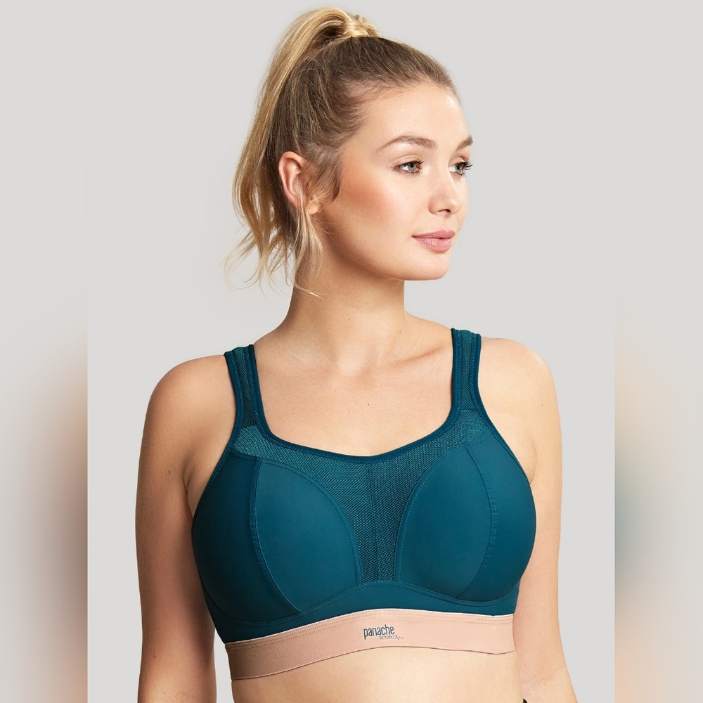 Panache Teal & Nude Supportive Sports Bra